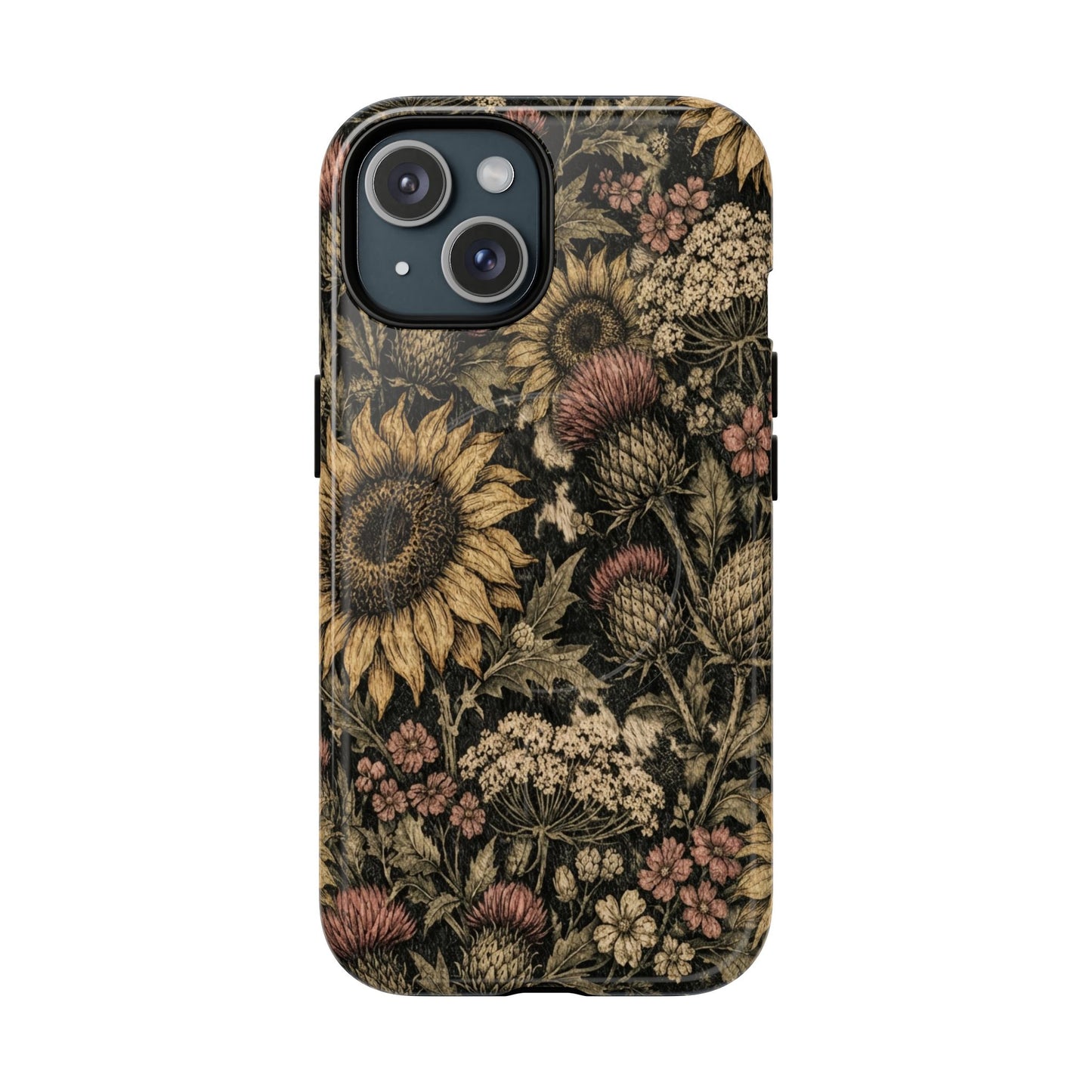Cowhide Sunflower Thistles Magnetic Case