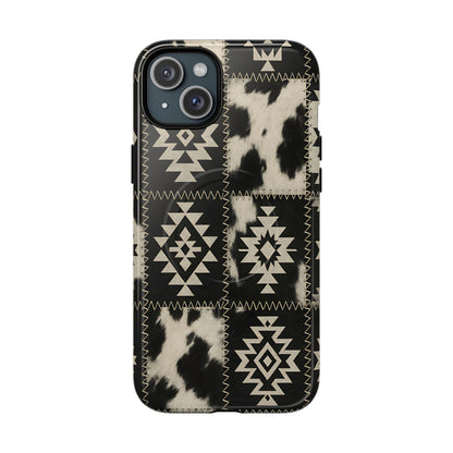 Black Aztec Patchwork Magnetic Case