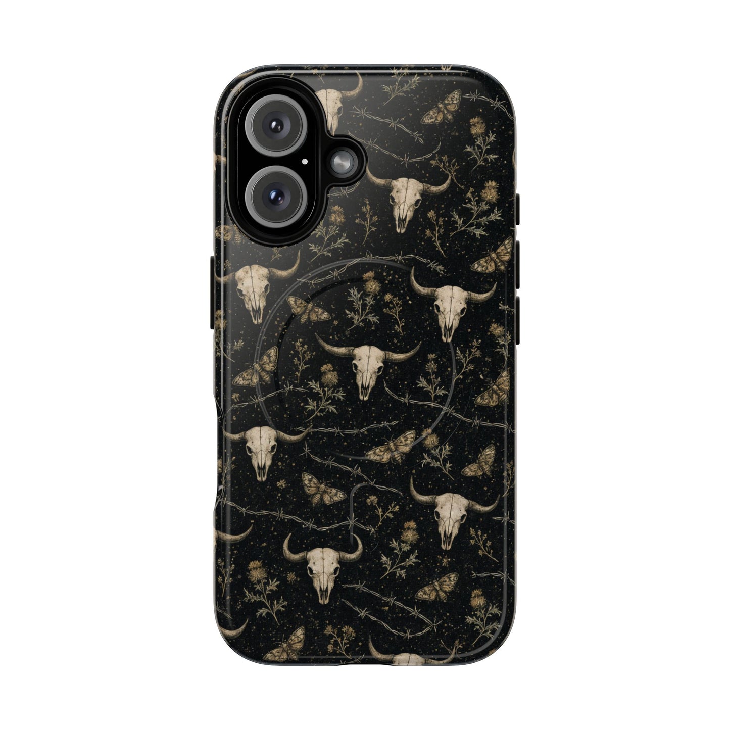 Bull Skull Barbwire Magnetic Case