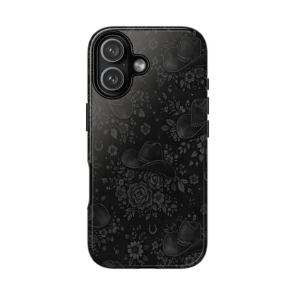 Western Noir Floral Hats Tough Case