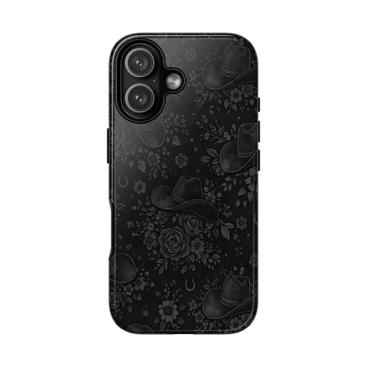 Western Noir Floral Hats Tough Case