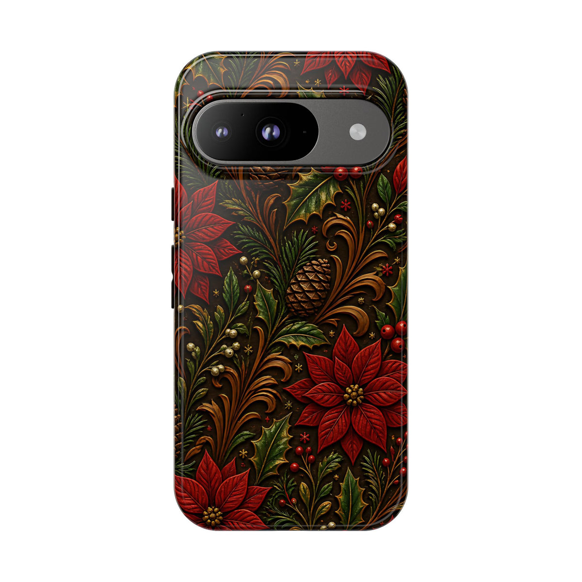 Carved Christmas Holly Tough Case