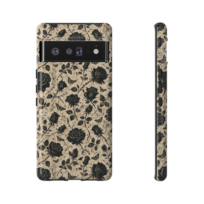 Black Rose Bone Tough Case