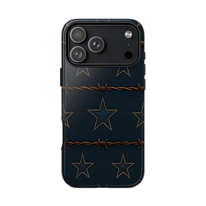 Navy Stars + Barbed Wire Tough Phone Case