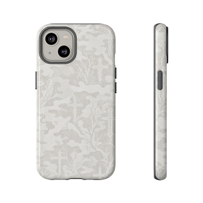 White Camo Cross Tough Case