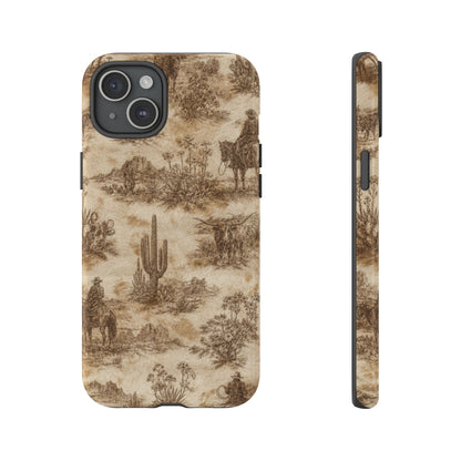 Ivory Cowhide Toile Tough Case