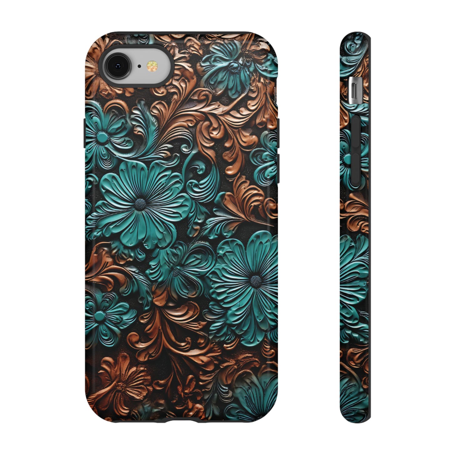 Faux Tooled Floral Tough Case