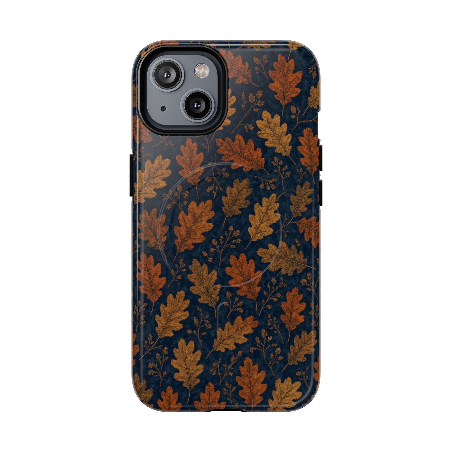 Navy Autumn Leaves Magnetic Case