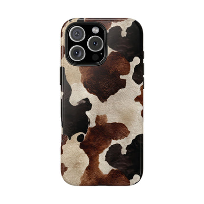 Brown Black Cowhide Phone Case
