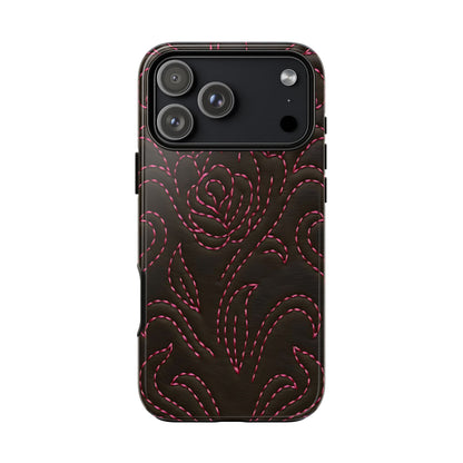 Pink on Black Stitch Tough Case