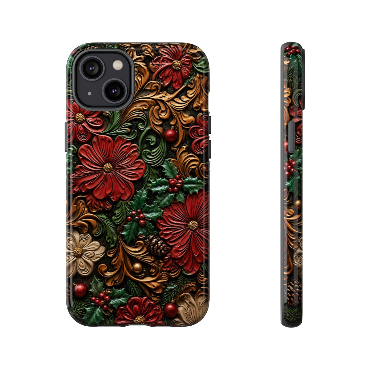Tooled Christmas Blooms Tough Case