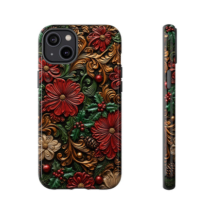 Tooled Christmas Blooms Tough Case