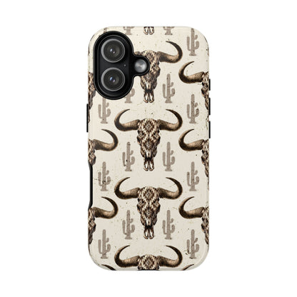 Cactus Aztec Skull Tough Phone Case