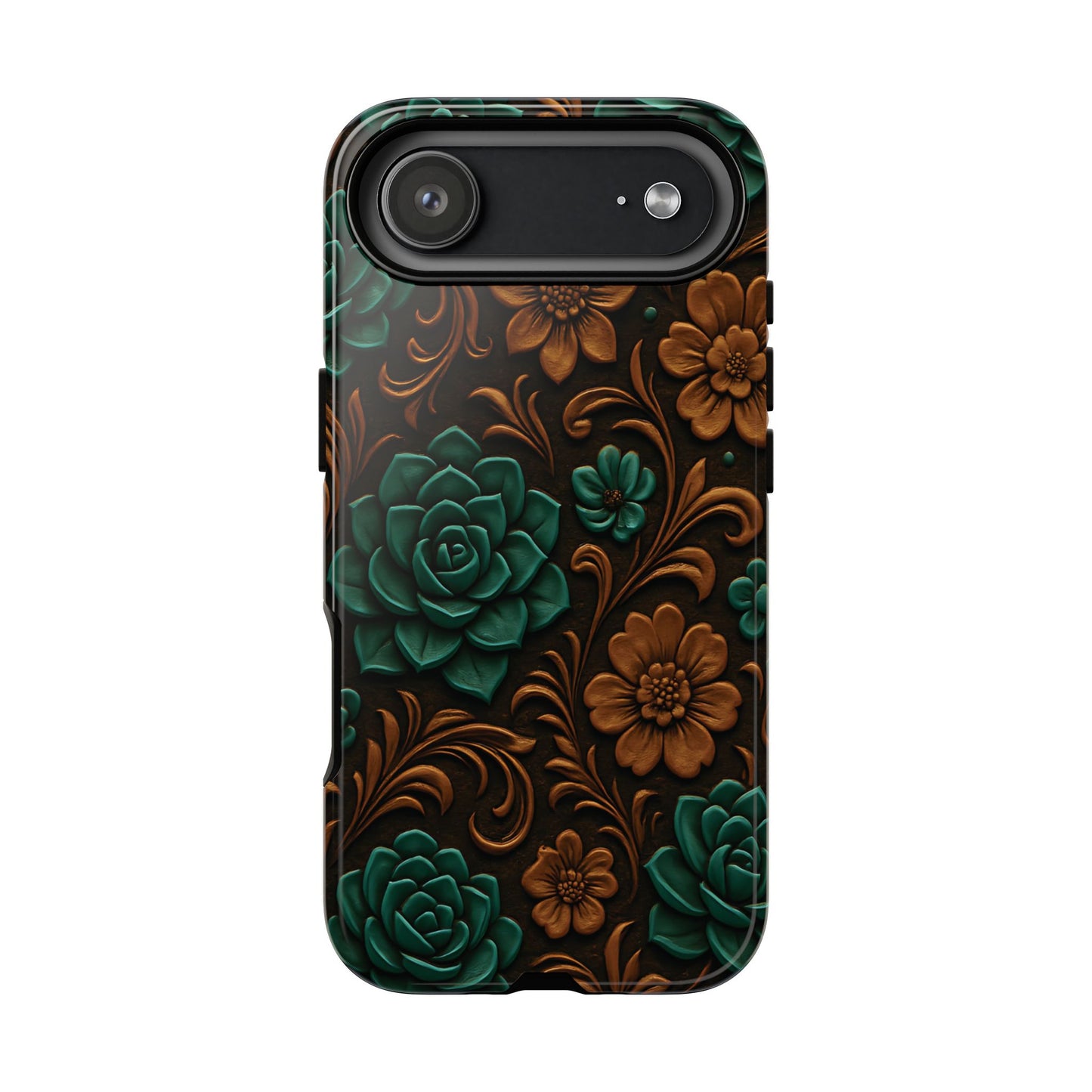 Faux Tooled Succulents Tough Phone Case