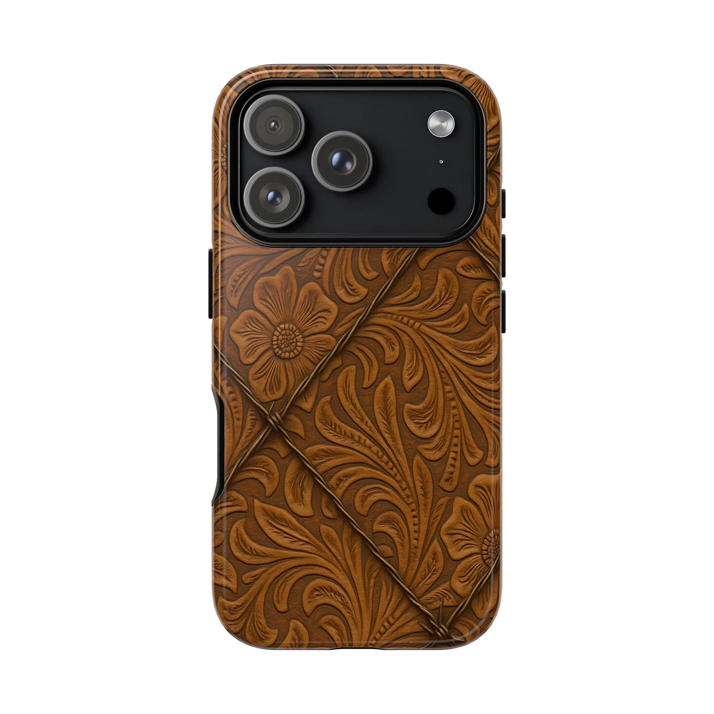 Faux Tooled Tan Barbed Wire Tough Phone Case