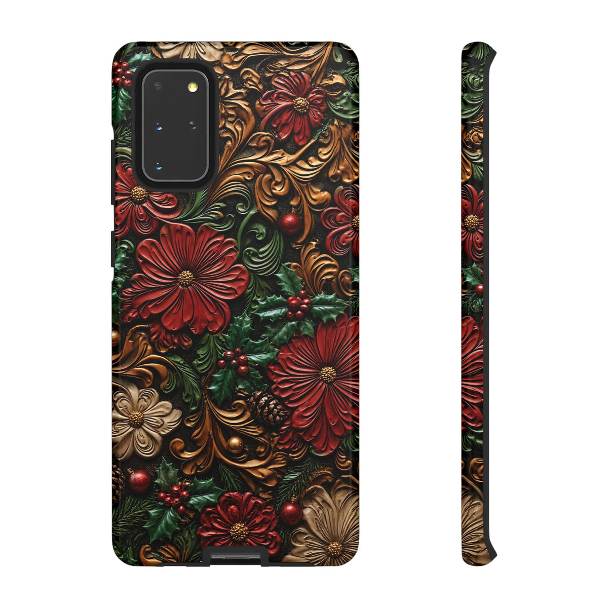 Tooled Christmas Blooms Tough Case