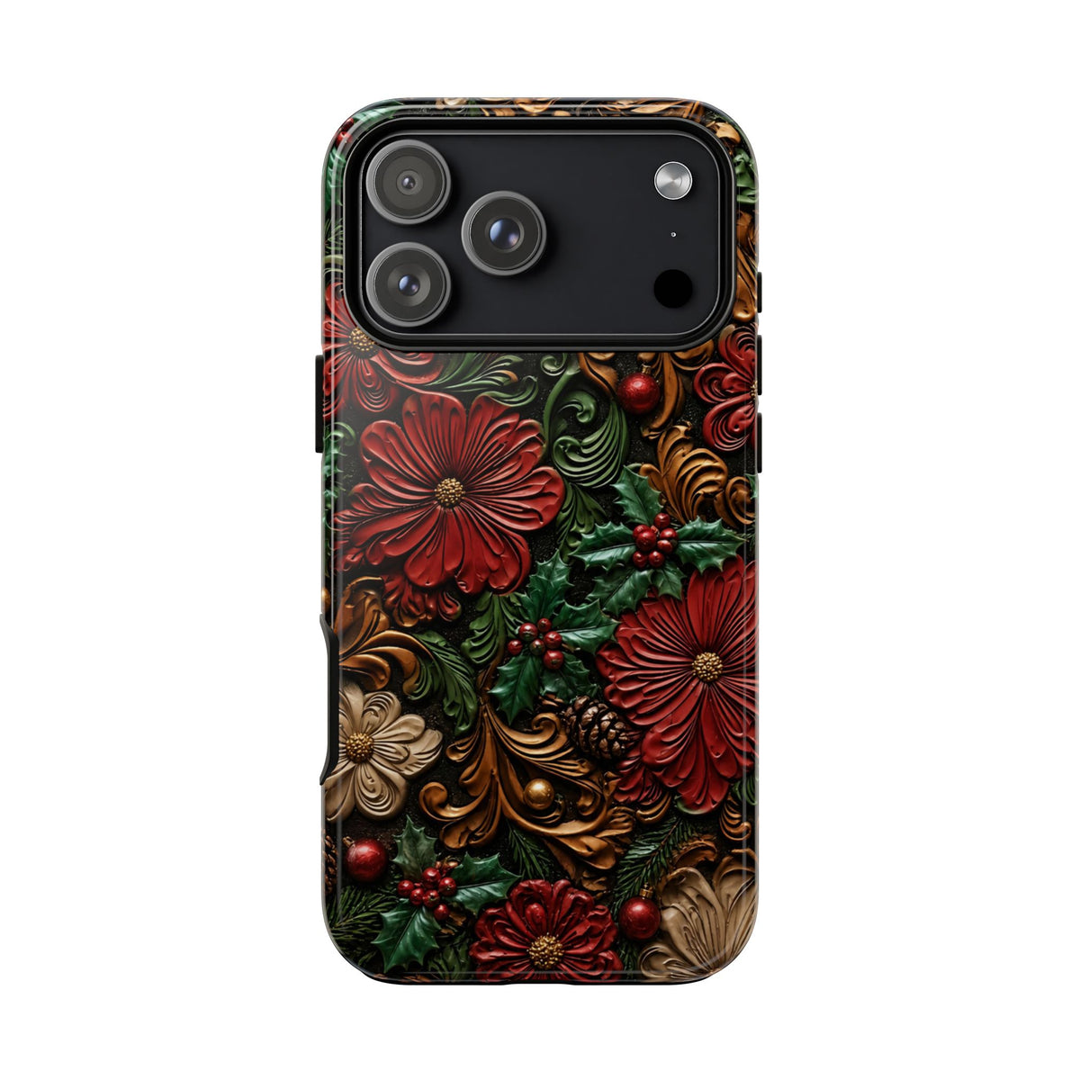 Tooled Christmas Blooms Tough Case