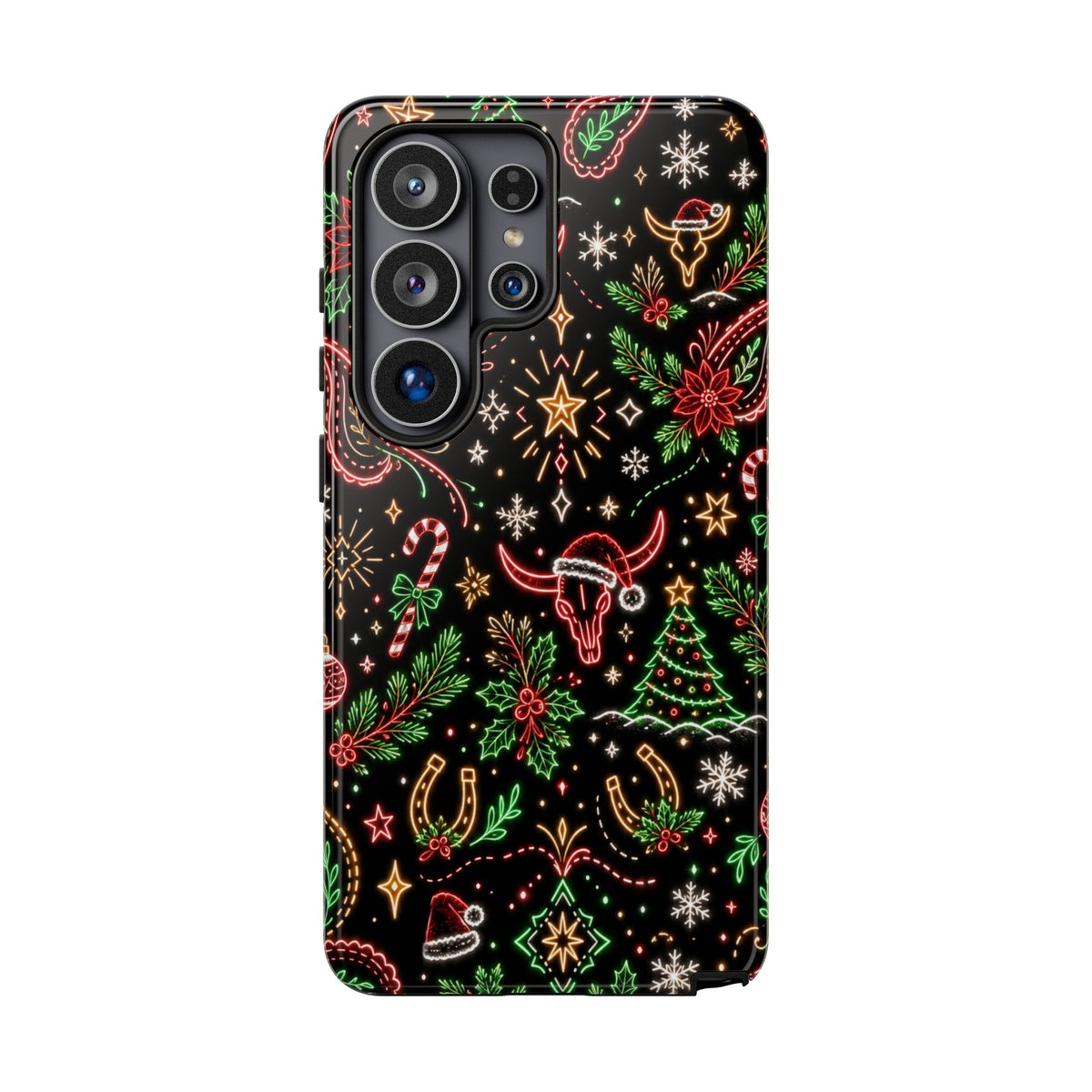 Neon Christmas Skulls Tough Case