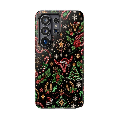 Neon Christmas Skulls Tough Case