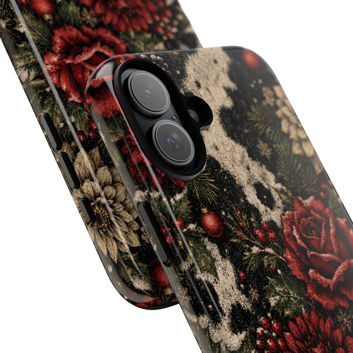 Cowhide Christmas Roses Tough Case