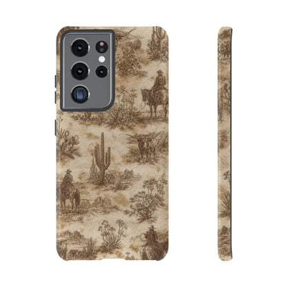 Ivory Cowhide Toile Tough Case