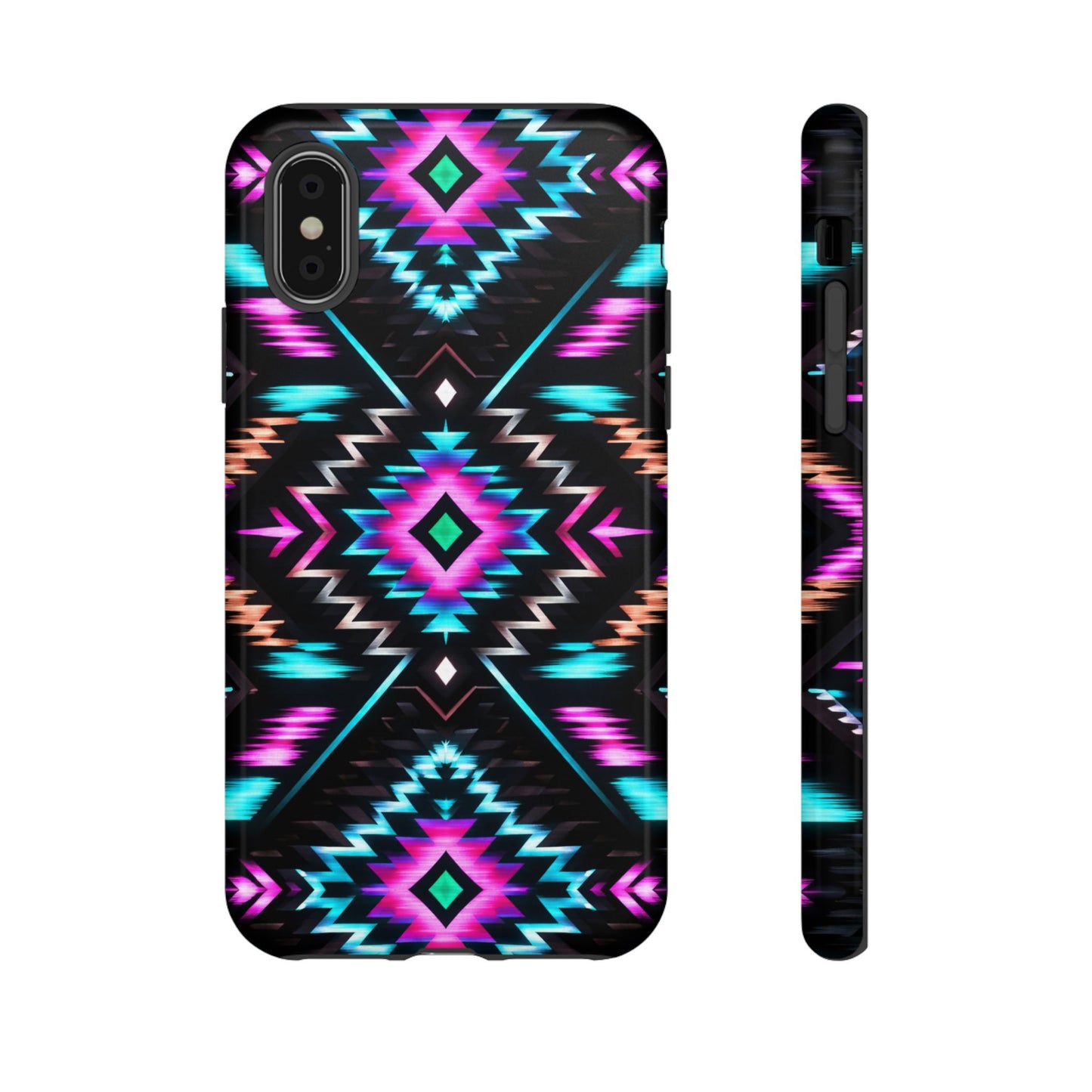Black Neon Aztec Rug Tough Case
