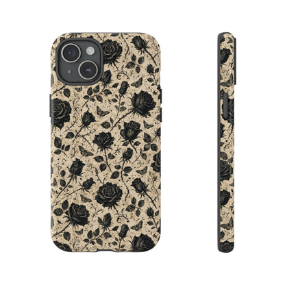 Black Rose Bone Tough Case
