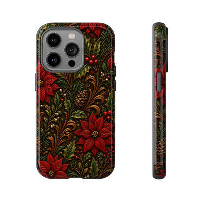 Carved Christmas Holly Tough Case