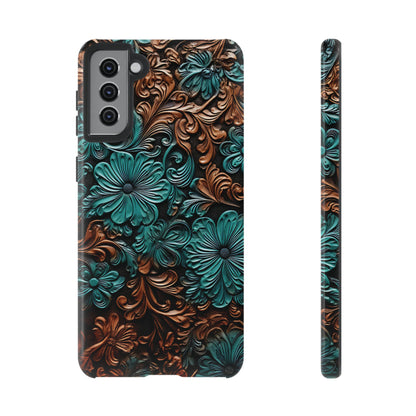 Faux Tooled Floral Tough Case