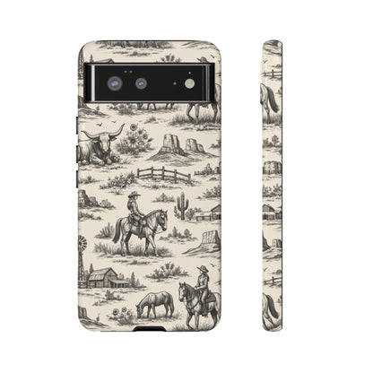 Western Toile Black Tough Case