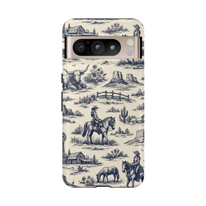 Western Toile Navy Tough Case
