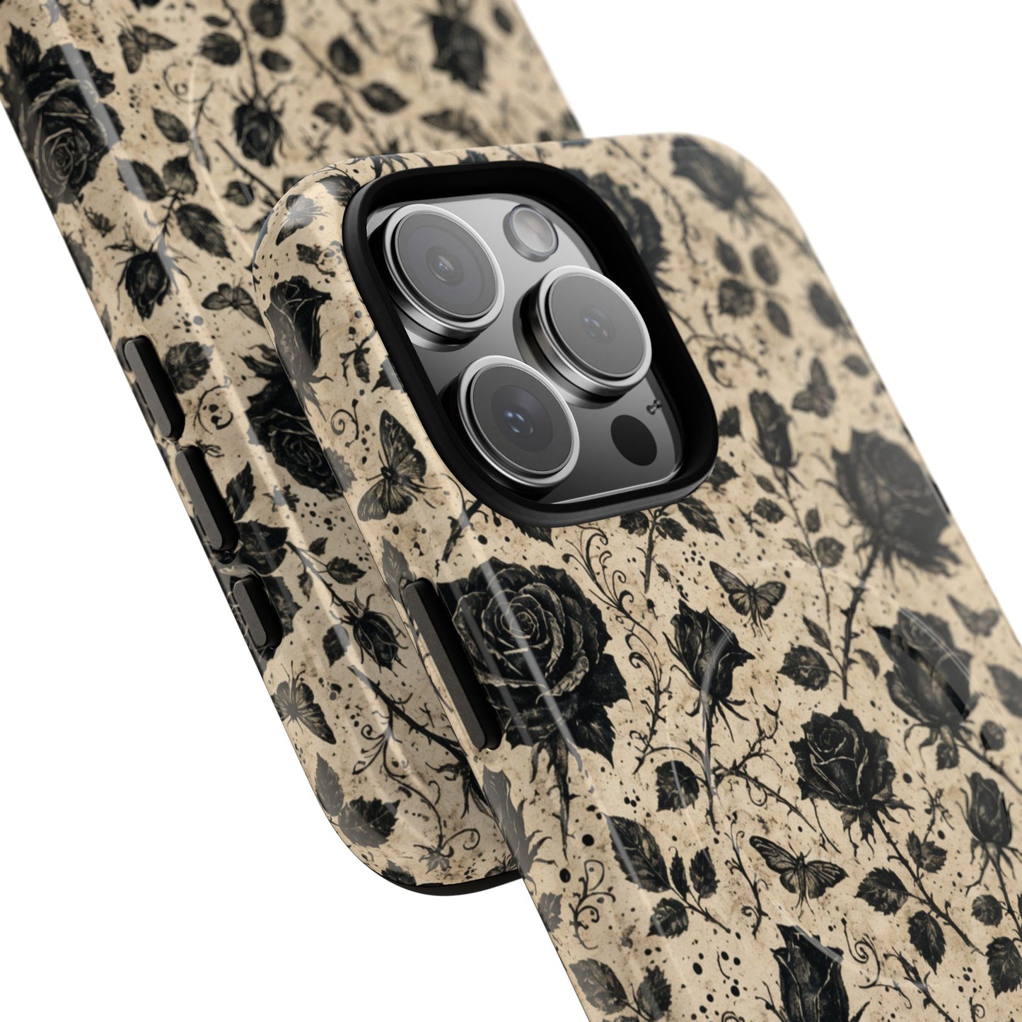 Black Rose Bone Magnetic Case