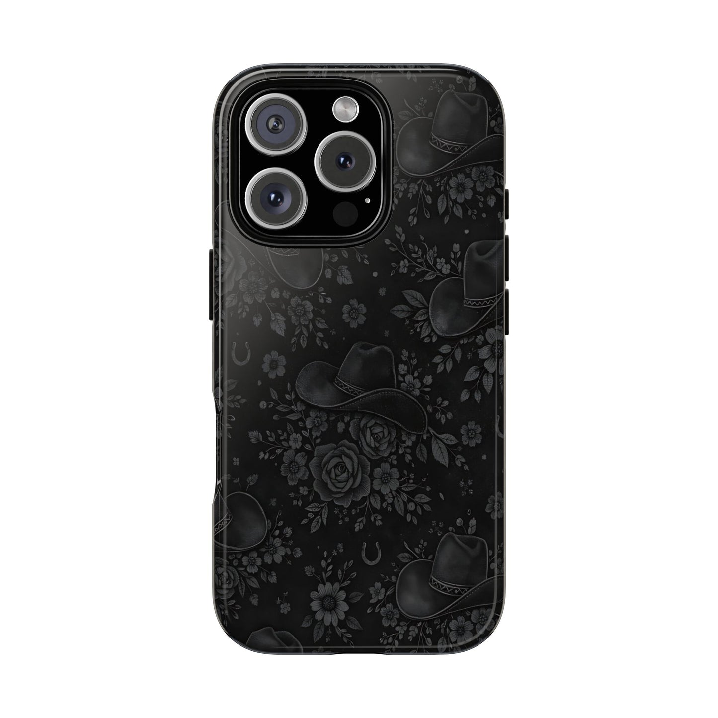 Western Noir Floral Hats Tough Case