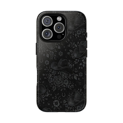 Western Noir Floral Hats Tough Case