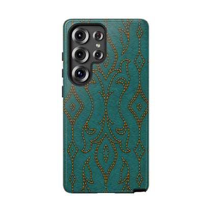 Teal Vine Stitch Tough Phone Case