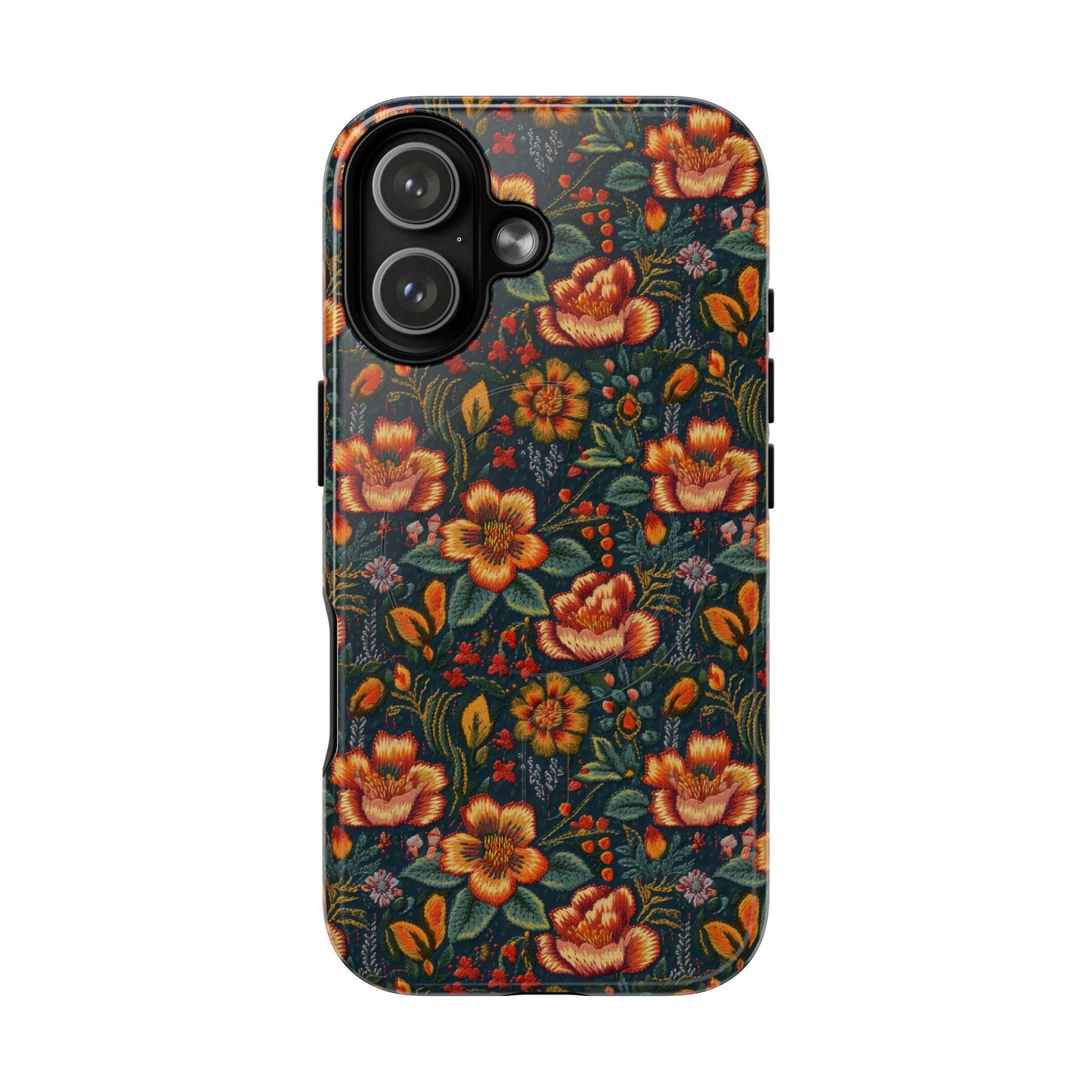 Embroidered Flowers Magnetic Case