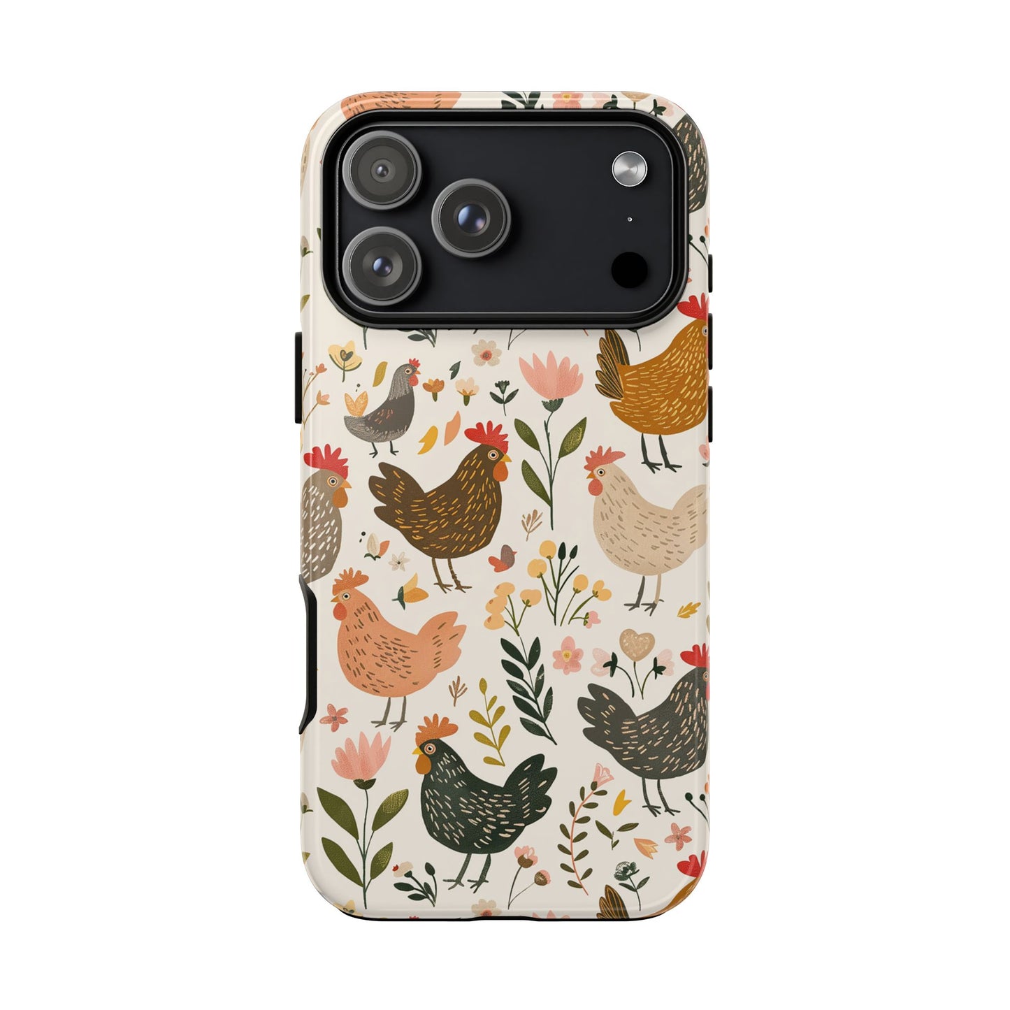 Floral Chickens Tough Phone Case