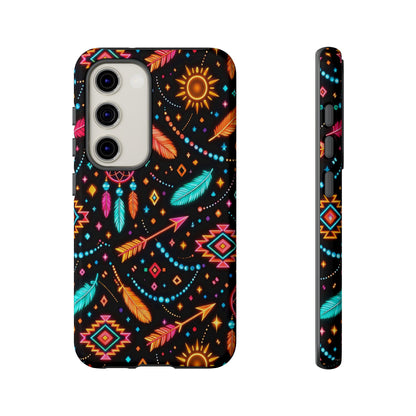 Neon Aztec Feather Tough Case