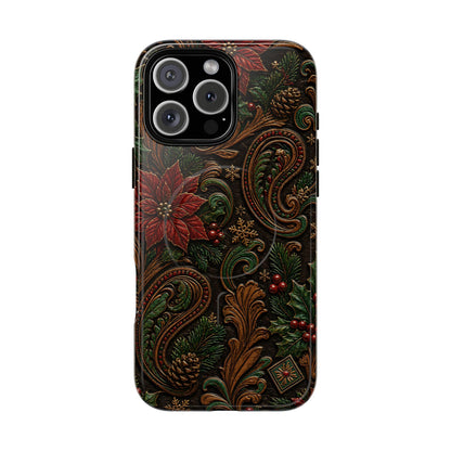 Carved Christmas Paisley Magnetic Case
