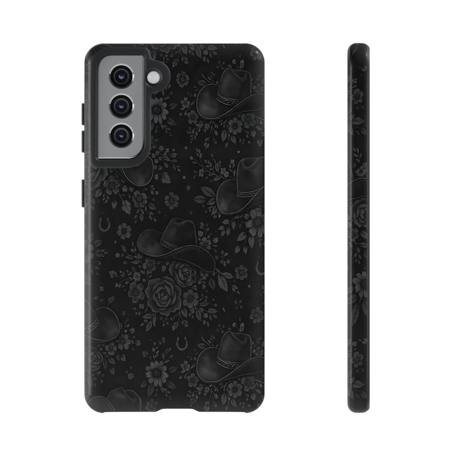 Western Noir Floral Hats Tough Case