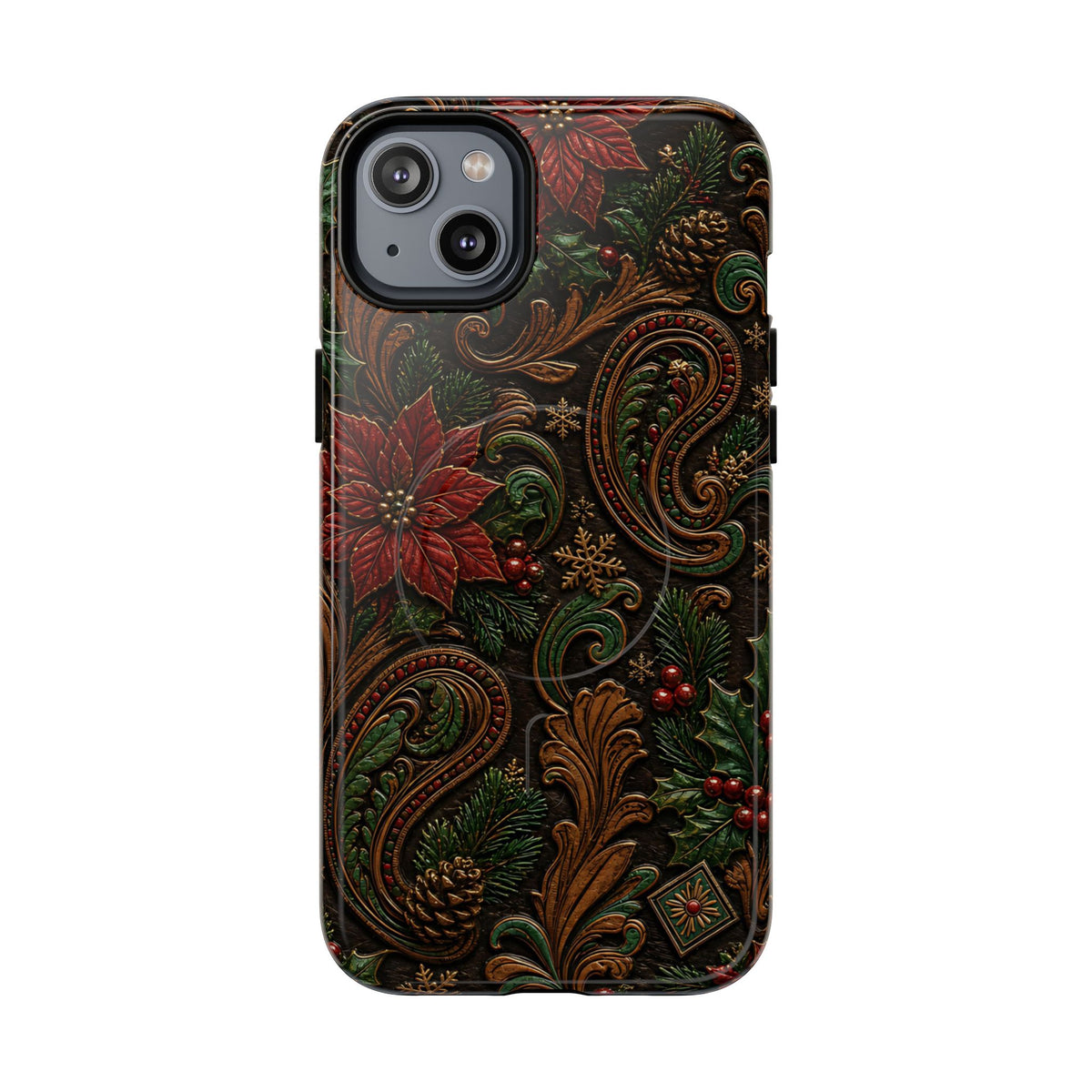 Carved Christmas Paisley Magnetic Case