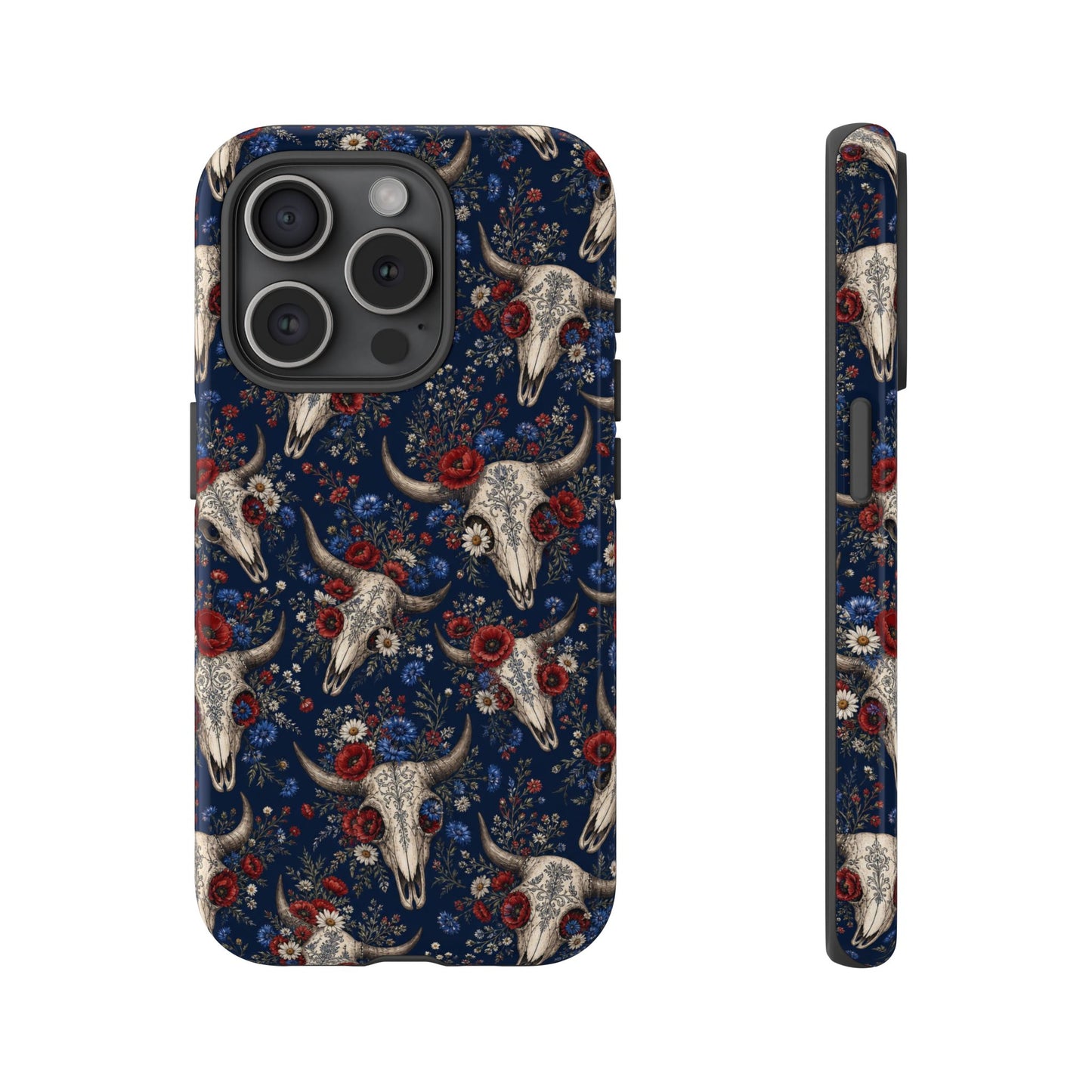 Patriotic Floral Skulls Tough Case