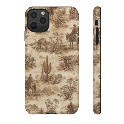 Ivory Cowhide Toile Tough Case