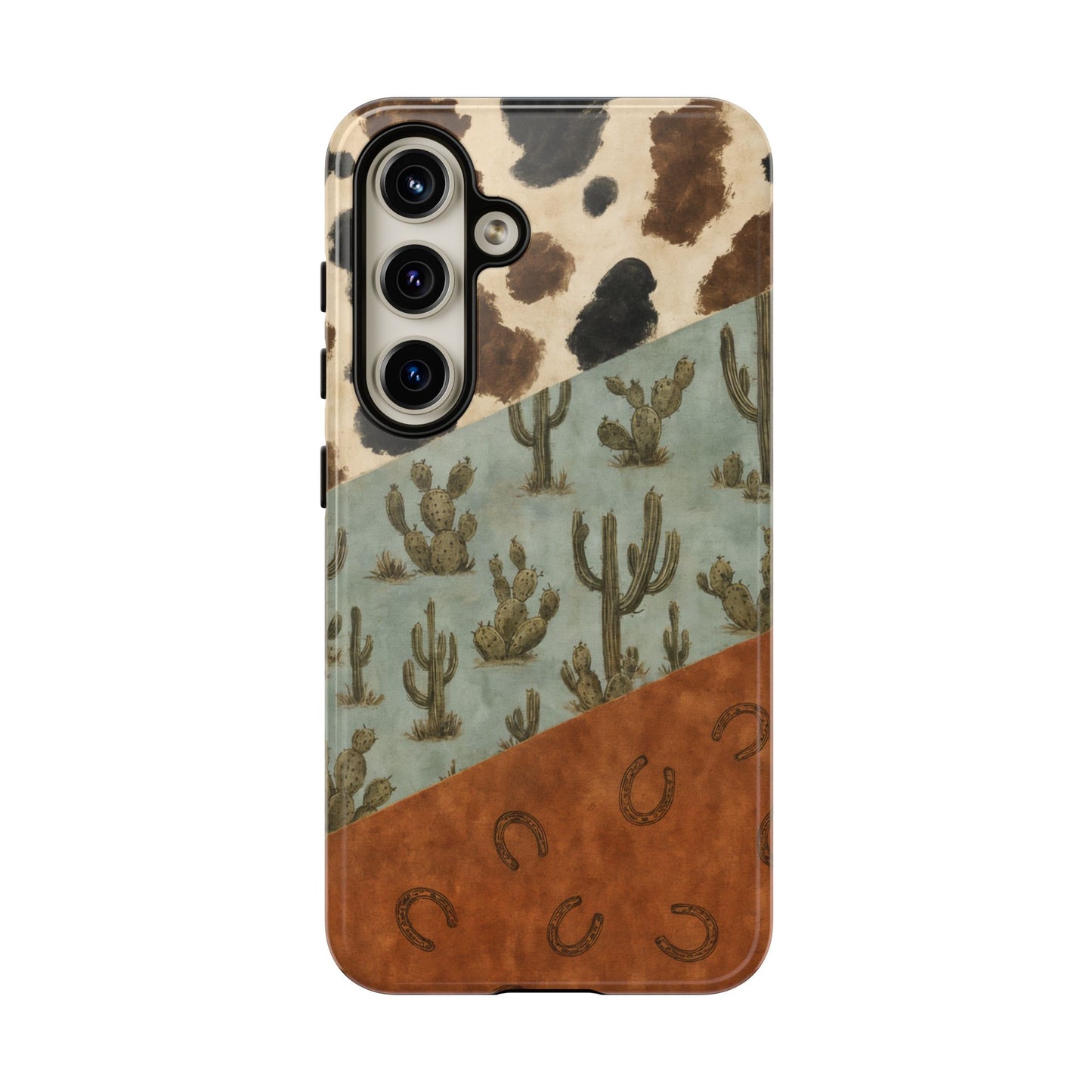 Cowhide Turquoise Cactus Tough Case
