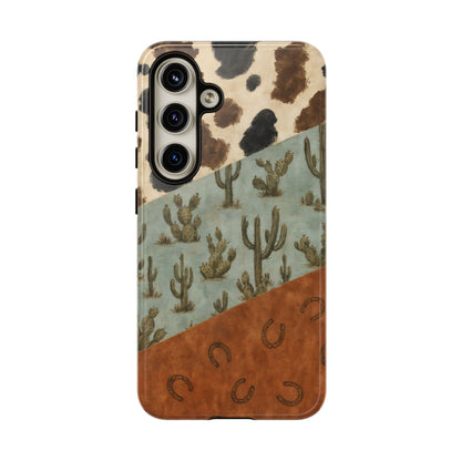 Cowhide Turquoise Cactus Tough Case