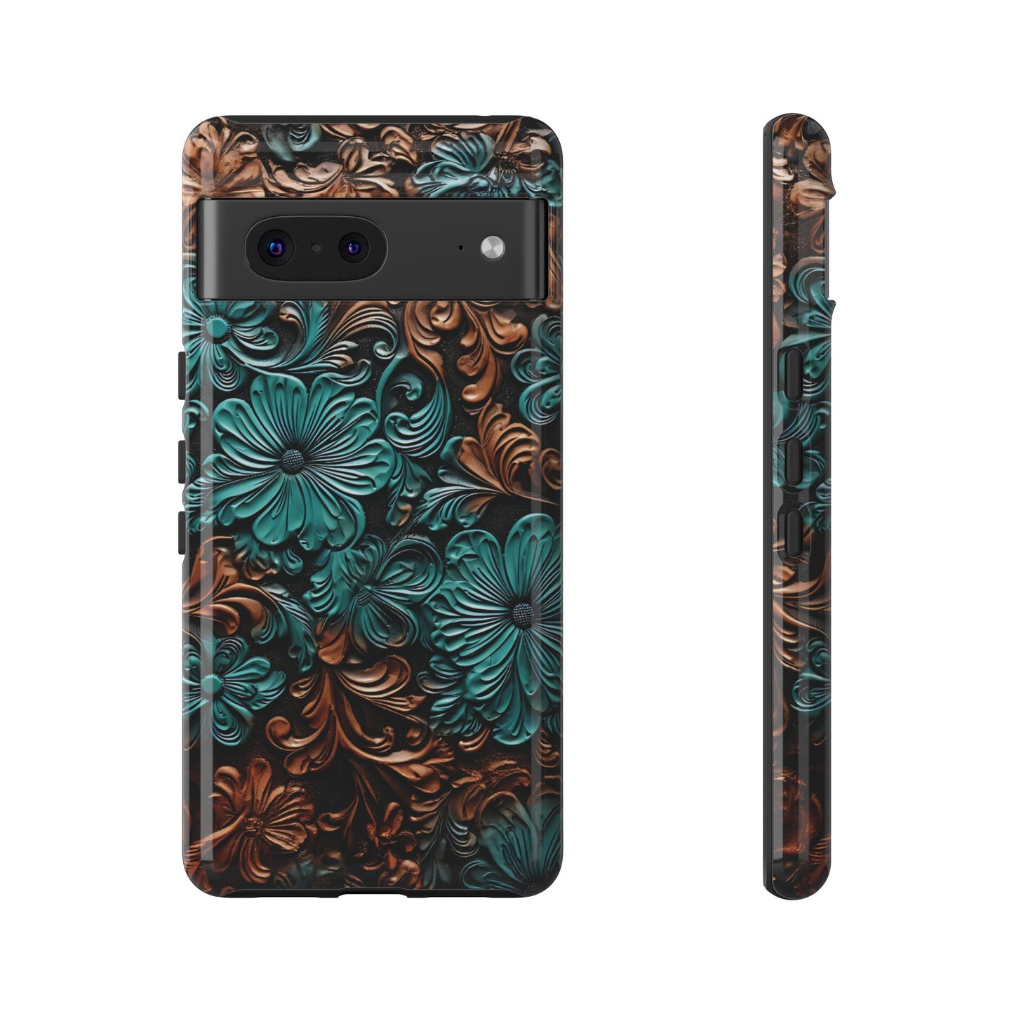 Faux Tooled Floral Tough Case