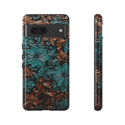 Faux Tooled Floral Tough Case