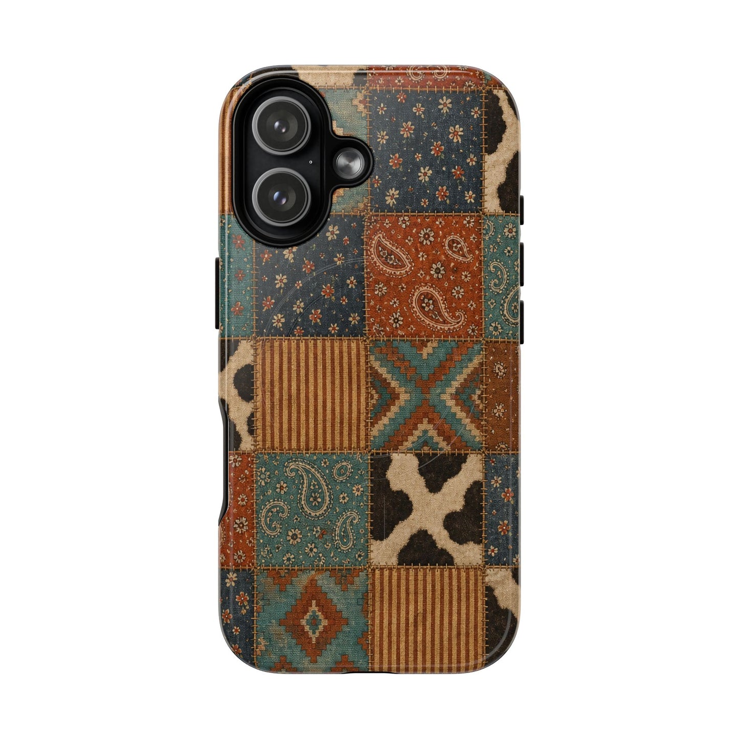 Turquoise Patchwork Magnetic Case