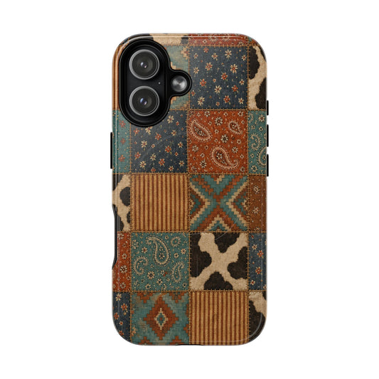 Turquoise Patchwork Magnetic Case