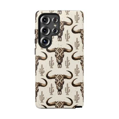 Cactus Aztec Skull Tough Phone Case
